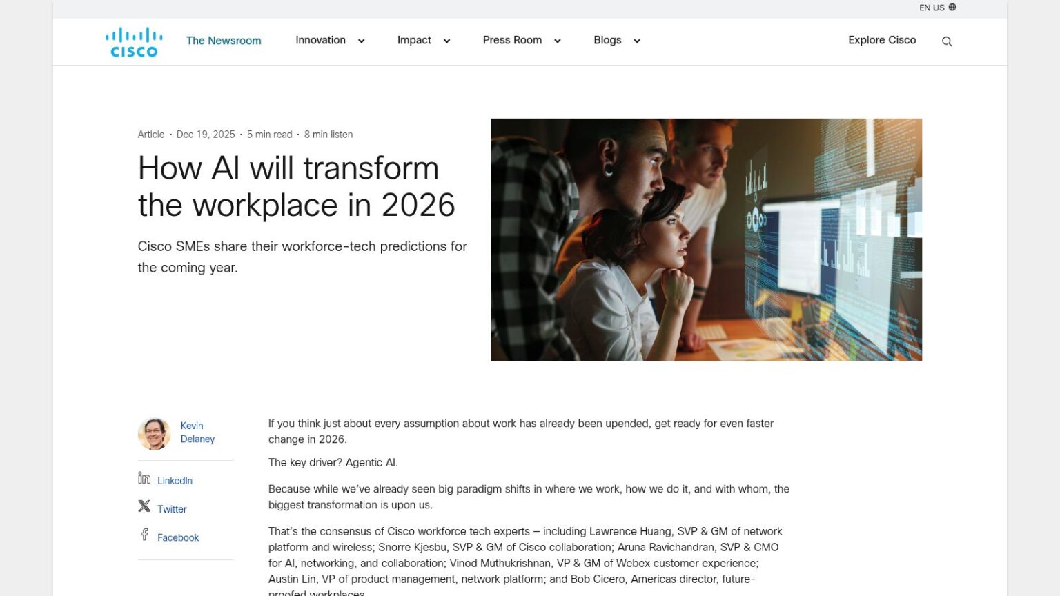 How AI Will Transform the Workplace in 2026 – Workforce.blog